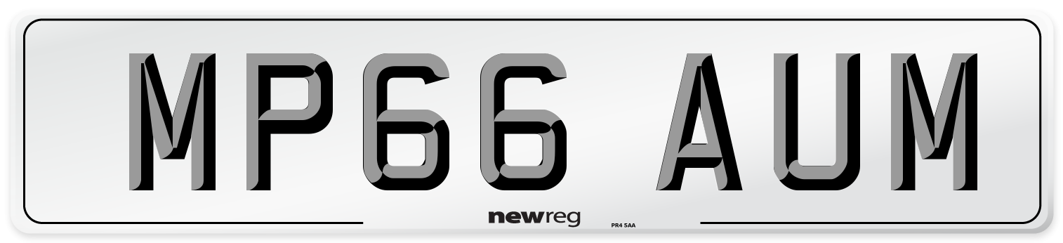 MP66 AUM Number Plate from New Reg